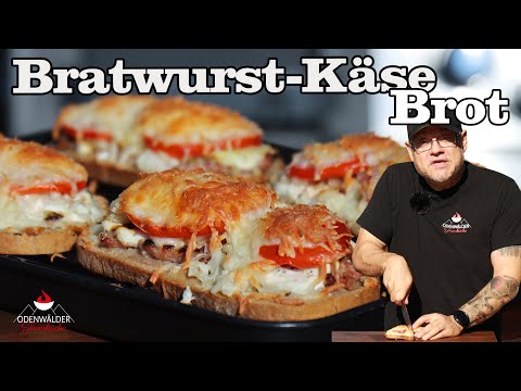 Bratwurst Käse Brot - Gegrillt & überbacken