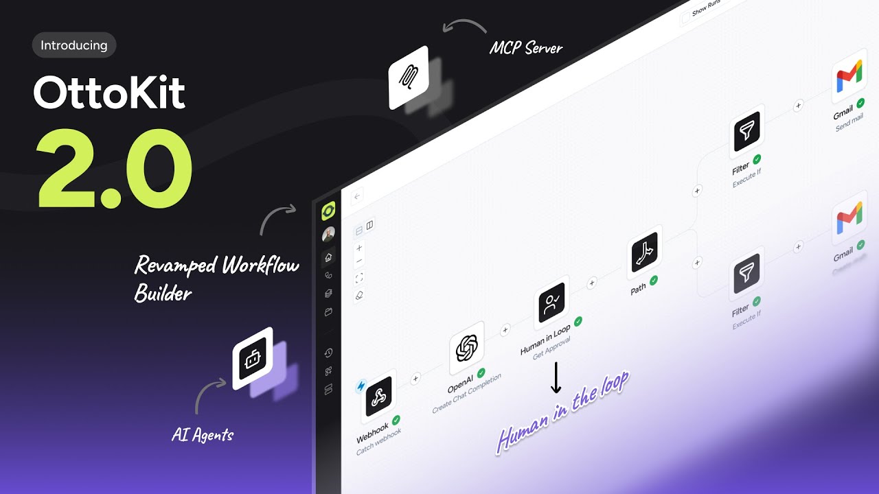 OttoKit 2.0: New Workflow Builder + Free MCP Servers, AI Agents & Human in the Loop