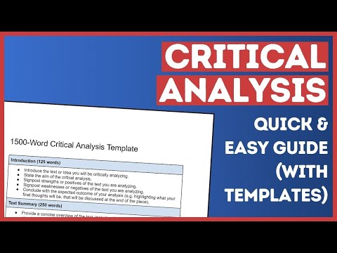How to do a Critical Analysis (It's Easier than you Think)