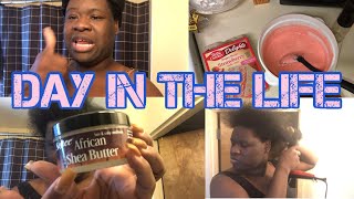 Day In The Life (VLOG) doing my hair, baking a strawberry cake, staying home 