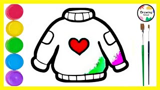 how to draw a sweater | Drawing and colouring lessons for kids and beginners |