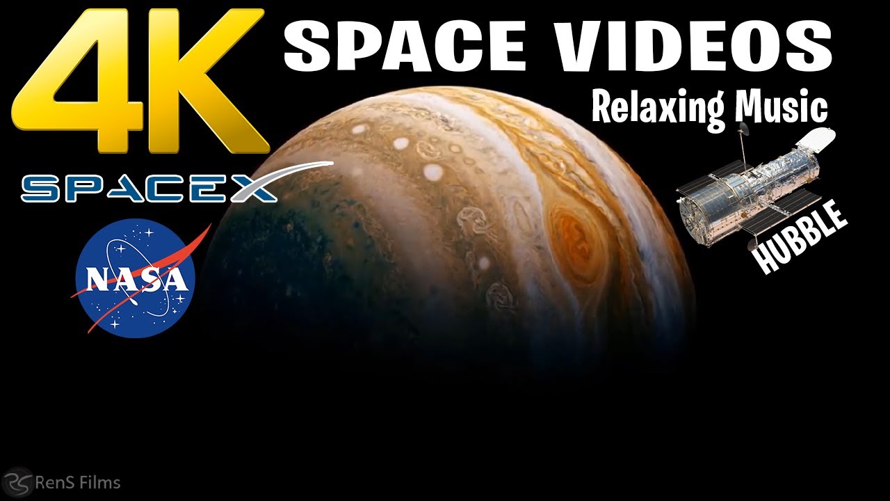 4K SPACE AMBIENT RELAXING : NASA, SPACEX, HUBBLE TELESCOPE, GALAXY STARS