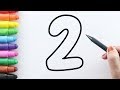 Fun Easy Drawing And Coloring Numbers 1 10 With Crayons Learn Colors For Kids