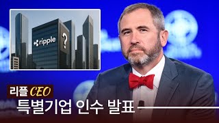 리플 CEO, 특별기업 인수 발표 #XRP