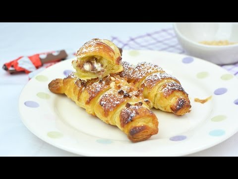 Kinder Chocolate Croissants - Easy Puff Pastry Chocolate Croissants Recipe