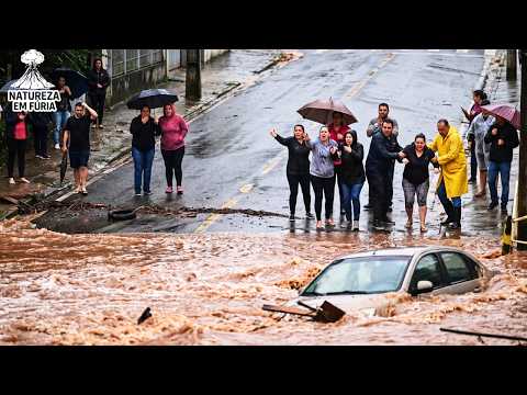 TEMPORAIS ATINGEM SC: RUAS VIRAM RIOS E ÁGUA INVADE MERCADOS E GARAGENS