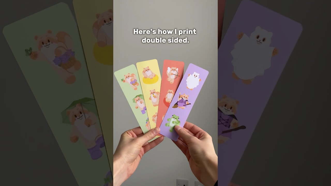 How to print double sided bookmarks 🎀 #art #stationery #smallbusiness #shorts
