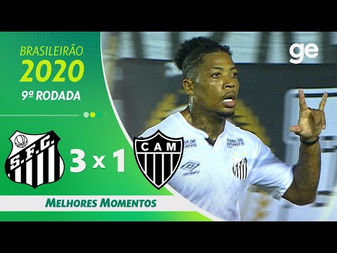 SANTOS 3 X 1 ATLÉTICO-MG | MELHORES MOMENTOS | 9ª RODADA BRASILEIRÃO 2020 | ge.globo