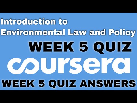 Introduction to Environmental Law and Policy week 1 quiz answers Introduction to Environmental Law