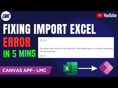 Error Fix: No Table were found in Excel file in Canvas App PowerApps Error Fix: No Table were found in Excel file in Canvas App PowerApps