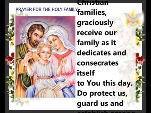 PRAYER TO THE HOLY FAMILY