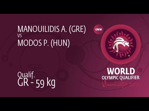 Qual. GR - 59 kg: P. MODOS (HUN) df. A. MANOUILIDIS (GRE) by TF, 8-0