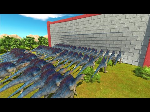 Satisfying 100 Carnivorous Dinosaur Clash Block Race -Animal Revolt Battle Simulator