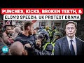 Punches Kicks Broken Teeth Elon Musk Speech What Happened At Huge Anti Migrant London Protest