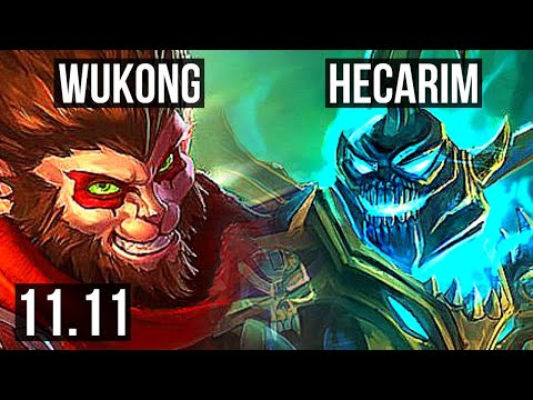 WUKONG vs HECARIM (TOP) (DEFEAT) | 400+ games, Dominating | KR Challenger | v11.11