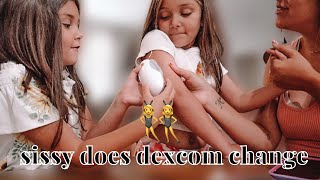 Sissy helps apply dexcom g6 * T1D twins