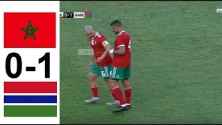 ملخص مباراة المغرب وجامبيا - 0 - 1  Maroc مباراة ودية
