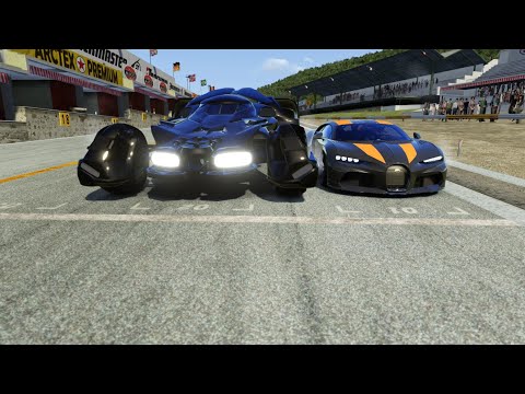 Batmobile vs Bugatti Chiron Super Sport 300+ at Old Spa
