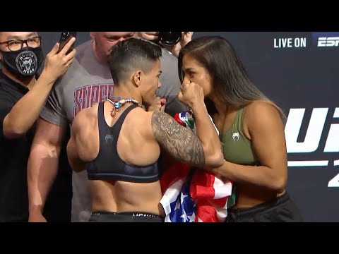 Jéssica Andrade vs. Cynthia Calvillo - Weigh-in Face-Off - (UFC 266: Volkanovski vs. Ortega)