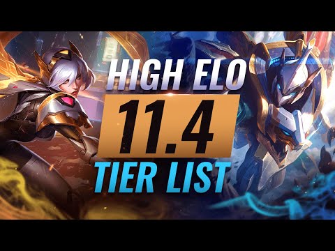 HIGH ELO Best Champions TIER List - League of Legends Patch 11.4