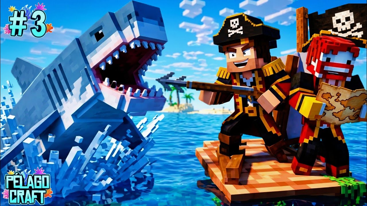 🦈 MineRAFT | Saqueamos islas y barcos junto a Perxas || PELAGO #3 