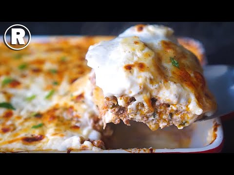 Cheesy Keema Potatoes Bake | Minced Gratin White Sauce