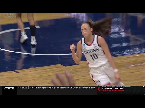 ONE-HANDED Halfcourt Buzzer Beater By Nika Muhl! | NCAA Tournament, #2 UConn Huskies vs #7 Baylor