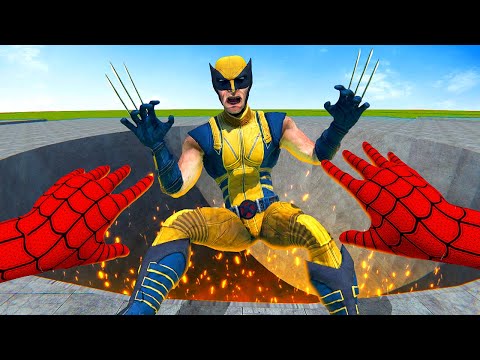 Throwing WOLVERINE Into Deadly Pit - Bonelab VR Mods