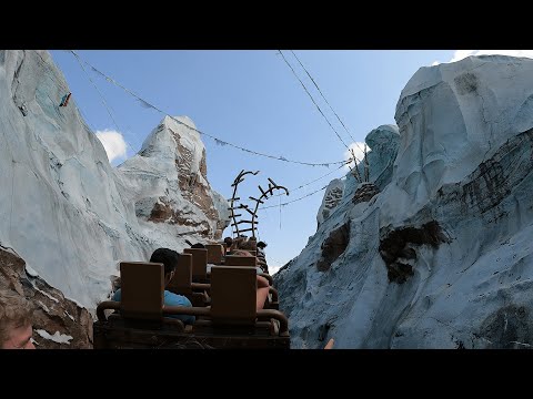 Back row point of view footage of Expedition Everest