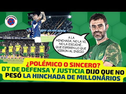 TÉCNICO de DEFENSA Y JUSTICIA dijo que NO VIO NI ESCUCHÓ A HINCHADA DE MILLONARIOS | Rueda de prensa