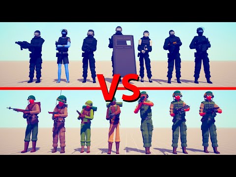 SWAT Team vs US ARMY Team - Totally Accurate Battle Simulator TABS