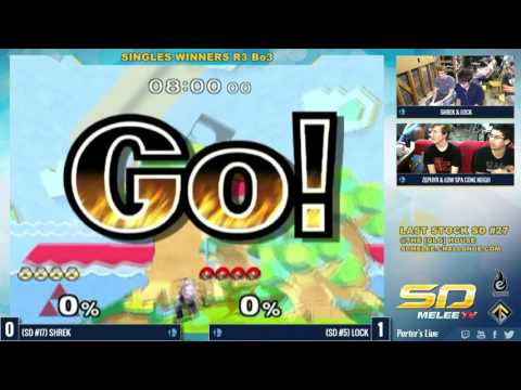 Last Stock SD #27 - Shrek (Sheik) vs Lock (Samus) - SSBM Winners Quarters - Melee