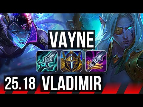 VAYNE vs VLADIMIR (TOP) | 7 solo kills | KR Master | 25.18