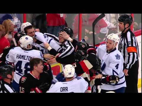 Frazer McLaren vs Chris Neil & Last Minute of the Third - Leafs WIN 4-0 - Mar 30th 2013 (HD)
