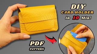 🔴PDF PATTERN + How to Make a Leather Cardholder| Easy DIY Wallet Tutorial for Beginners Step-by-Step