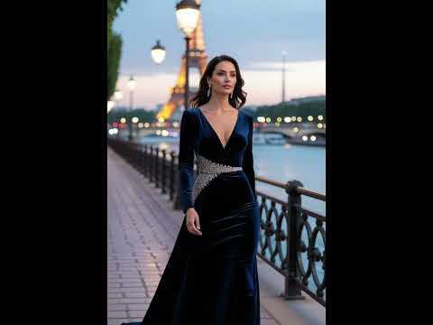 Stunning Divas in Gowns: Paris Evening Stroll.   ❤️✨️#Paris #EveningWalk #Divas #Shorts #Explore