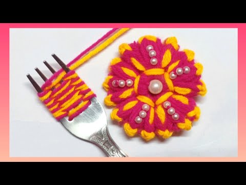 It's so Beautiful 🌷🌹 Superb Flower Making Idea with Wool - Hand Embroidery Amazing Flower Design