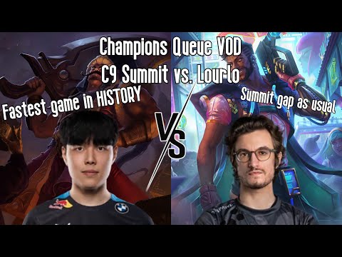 C9 Summit FASTEST win in Champions Queue HISTORY!! C9 Summit (Trynademere) vs Lourlo (Akshan) replay