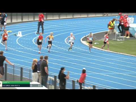 U10 Girls 100m Heat 6: 2021 State Combined Events Championships // LAVicTV