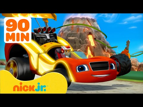 Capa de Blaze e os Monster Machines se transformando em CARROS DE CORRIDA! 🏎️💨 | 90 MINUTOS | Nick Jr.