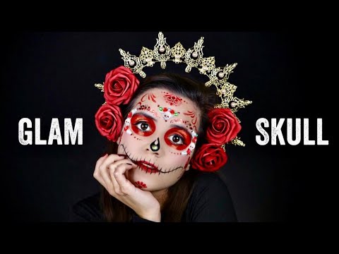 Glam Sugar Skull Face Paint and DIY Gems