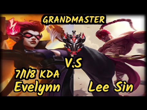 Warden (EVELYNN) vs LEE SIN - 7/1/8 KDA JUNGLE GAMEPLAY - EUW Ranked GRANDMASTER
