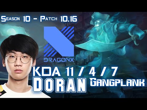 DRX Doran GANGPLANK vs DWG Showmaker RENEKTON Top - Patch 10.16 KR Ranked