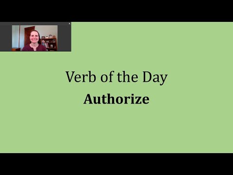 Verb of the Day - Authorize