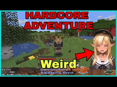 Hololive Cut - Shiranui Flare Hardcore Adventure Ended By Enderman kun | Minecraft  [Hololive/Eng Sub]