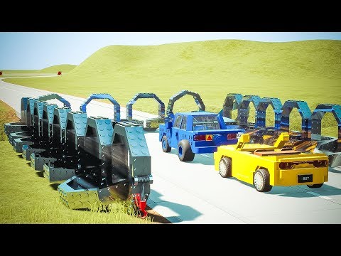 Giant Chain vs Lego Soft Body Cars | Brick Rigs