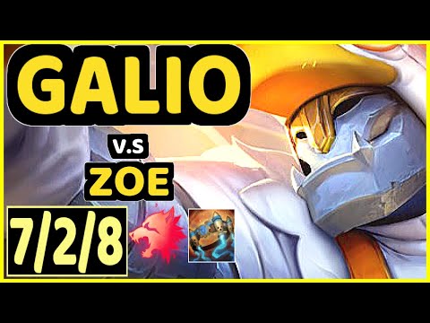 LAVA (GALIO) vs ZOE - 7/2/8 KDA MID CHALLENGER GAMEPLAY - KR