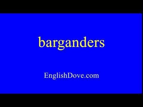 How to pronounce barganders in American English.