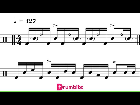 Bell of Ride Linear Drum Beat and Fill