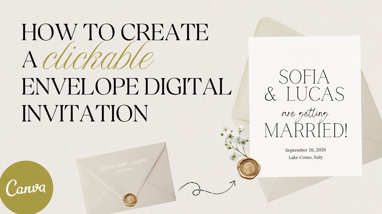 How to Create a Clickable Envelope Digital Invitation Design in Canva
